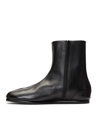 schwarze Chelsea Boots aus Leder von Maison Margiela