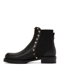 schwarze Chelsea Boots aus Leder von Valentino