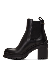 schwarze Chelsea Boots aus Leder von Prada