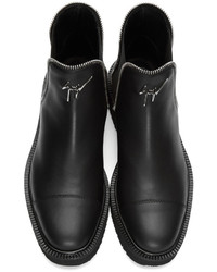 schwarze Chelsea Boots aus Leder von Giuseppe Zanotti