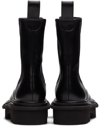 schwarze Chelsea Boots aus Leder von Dries Van Noten