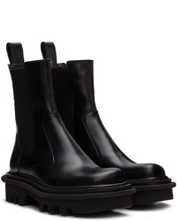 schwarze Chelsea Boots aus Leder von Dries Van Noten