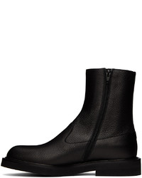 schwarze Chelsea Boots aus Leder von Dries Van Noten