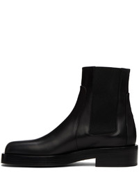 schwarze Chelsea Boots aus Leder von Jil Sander