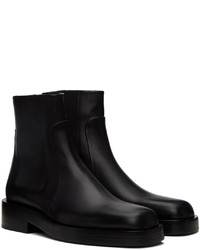 schwarze Chelsea Boots aus Leder von Jil Sander