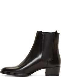 schwarze Chelsea Boots aus Leder von Saint Laurent