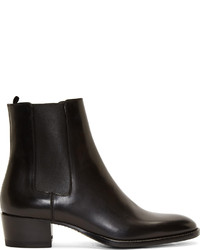 schwarze Chelsea Boots aus Leder von Saint Laurent