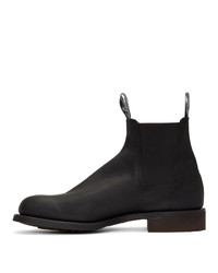 schwarze Chelsea Boots aus Leder von R.M. Williams