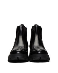 schwarze Chelsea Boots aus Leder von Prada