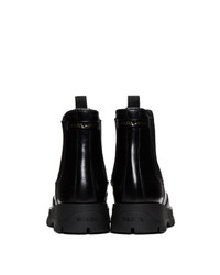 schwarze Chelsea Boots aus Leder von Prada