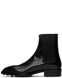 schwarze Chelsea Boots aus Leder von Jil Sander