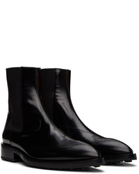 schwarze Chelsea Boots aus Leder von Jil Sander