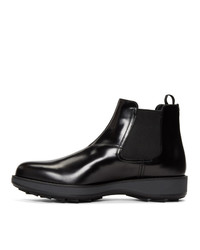 schwarze Chelsea Boots aus Leder von Prada