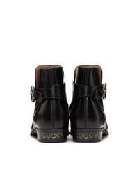 schwarze Chelsea Boots aus Leder von Gucci