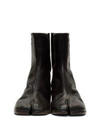 schwarze Chelsea Boots aus Leder von Maison Margiela