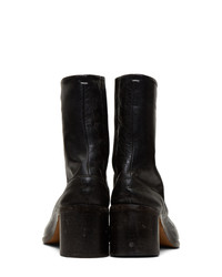 schwarze Chelsea Boots aus Leder von Maison Margiela