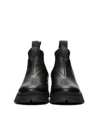 schwarze Chelsea Boots aus Leder von Prada