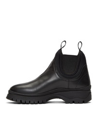 schwarze Chelsea Boots aus Leder von Prada