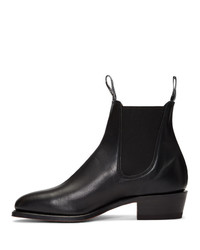 schwarze Chelsea Boots aus Leder von R.M. Williams