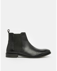 schwarze Chelsea Boots aus Leder von Asos