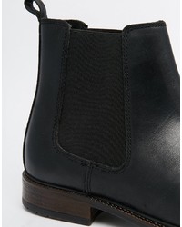 schwarze Chelsea Boots aus Leder von Asos