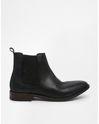 schwarze Chelsea Boots aus Leder von Asos