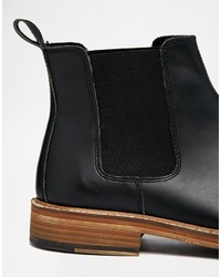 schwarze Chelsea Boots aus Leder von Asos