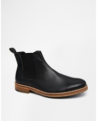 schwarze Chelsea Boots aus Leder von Asos