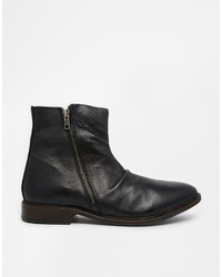 schwarze Chelsea Boots aus Leder von Asos