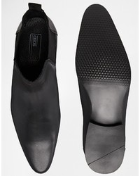 schwarze Chelsea Boots aus Leder von Asos