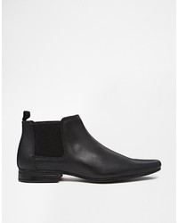 schwarze Chelsea Boots aus Leder von Asos