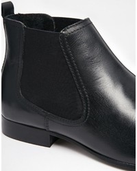 schwarze Chelsea Boots aus Leder von Asos