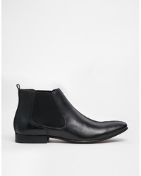 schwarze Chelsea Boots aus Leder von Asos