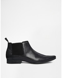 schwarze Chelsea Boots aus Leder von Asos