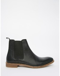 schwarze Chelsea Boots aus Leder von Asos