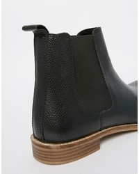 schwarze Chelsea Boots aus Leder von Asos