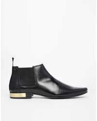 schwarze Chelsea Boots aus Leder von Asos