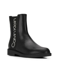 schwarze Chelsea Boots aus Leder von CK Calvin Klein