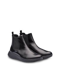 schwarze Chelsea Boots aus Leder von Prada