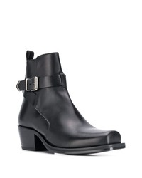 schwarze Chelsea Boots aus Leder von Versace