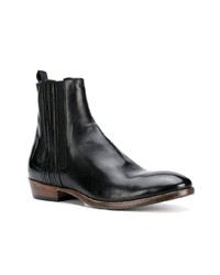 schwarze Chelsea Boots aus Leder von Silvano Sassetti