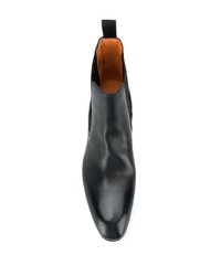 schwarze Chelsea Boots aus Leder von Santoni