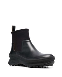 schwarze Chelsea Boots aus Leder von Jil Sander