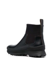 schwarze Chelsea Boots aus Leder von Jil Sander