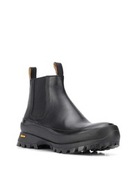 schwarze Chelsea Boots aus Leder von Jil Sander