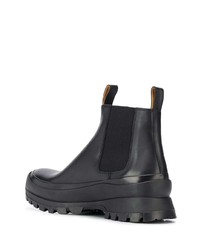 schwarze Chelsea Boots aus Leder von Jil Sander