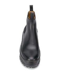 schwarze Chelsea Boots aus Leder von Jil Sander