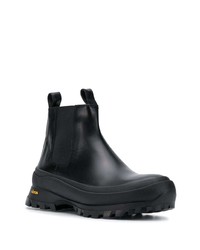 schwarze Chelsea Boots aus Leder von Jil Sander