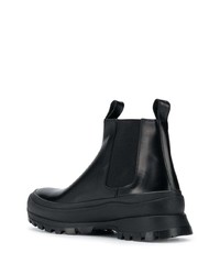 schwarze Chelsea Boots aus Leder von Jil Sander