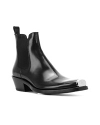 schwarze Chelsea Boots aus Leder von Calvin Klein 205W39nyc